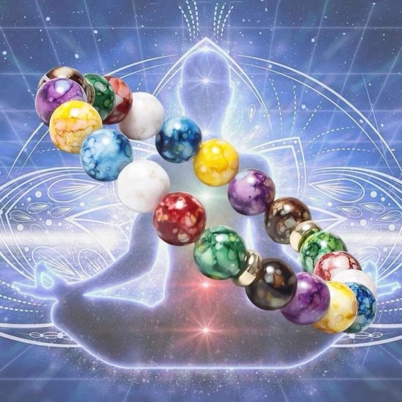 Colorful Energy Balance Bead & Stone Beaded Bracelet For Women *NEW* - Picture 4 of 4